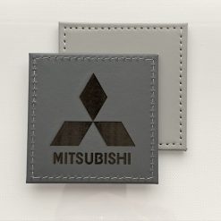 Single Car MITSUBISHI Custom Engraved Leatherette Coaster Grey. Man Cave Gift