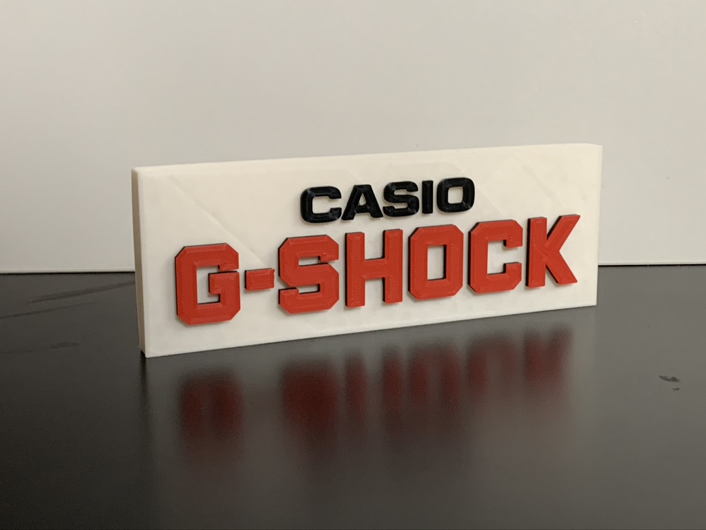 Casio G-Shock Style Logo Gift Decorative Desk Shelf Standing Plaque 3d Printed Casio G-Shock Style Logo Gift Decorative Desk Shelf Standing Plaque 3d Printed