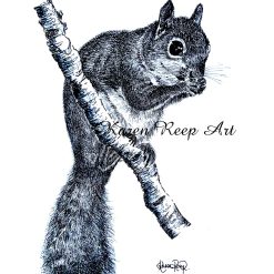 Sam Squirrel A3 print signed by artist Karen Reep
