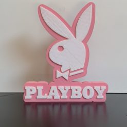 3D Playboy Bunny Emblem Logo Plaque Pink Ideal Autistic Autism ADHD Sensory Gift White