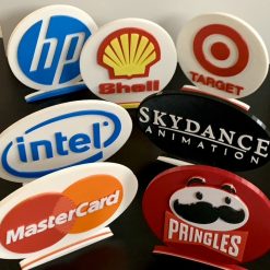 3D HP Hewlett Packard Style Logo Gift Decorative Desk Shelf Standing Plaque 3D Printed 3