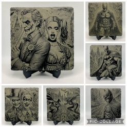 Set Of 4 Custom Stranger Things Leatherette Drink Mats /Coasters Silver Gift Set 9