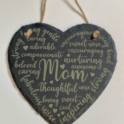 Best Mom Mum Mother Engraved Slate Wall Heart Mothers Day Birthday Gift