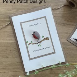 Handmade pebble Robin Sympathy Card. ‘Robins appear when loved ones are near’, cream or brown cards. Free postage. Recycled. 2 Handmade pebble Robin Sympathy Card. ‘Robins appear when loved ones are near’, cream or brown cards. Free postage. Recycled. 2