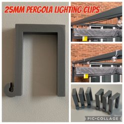 25mm Pergola Lighting Clips x6 in Grey 3