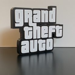 3D GTA Grand Theft Auto Gaming Logo Plaque Decorative Shelf Desk Man Cave Gift