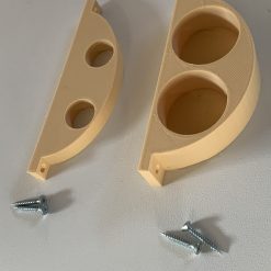 Twin Dual Snooker / Pool Cue Wall Mount Holder / Stand Holds 2 Cues Beige 2
