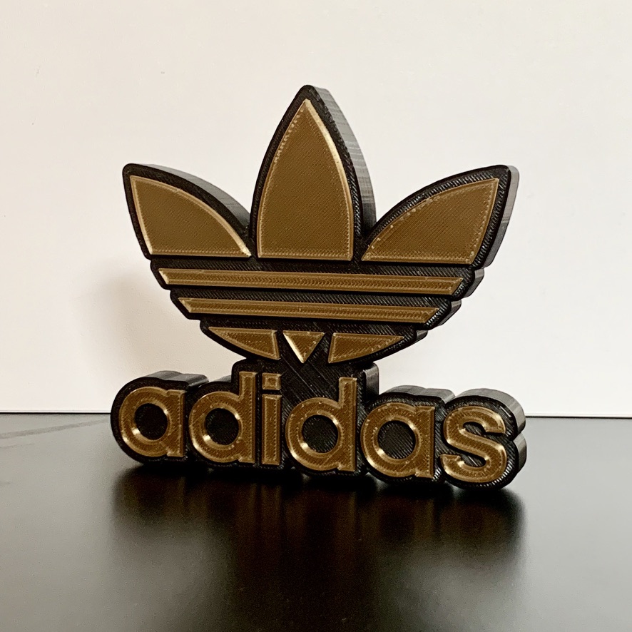 Adidas Sports badge GOLD emblem 3D Wall / Shelf / Desk Decorative biker gift Adidas Sports badge GOLD emblem 3D Wall / Shelf / Desk Decorative biker gift