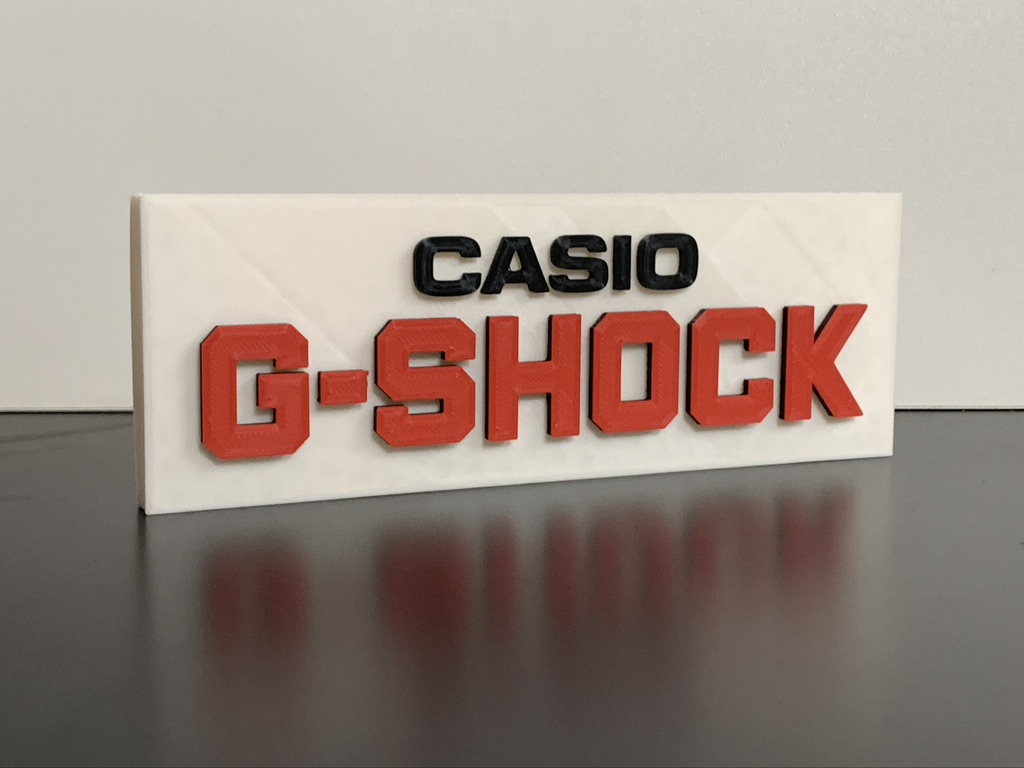 Casio G-Shock Style Logo Gift Decorative Desk Shelf Standing Plaque 3d Printed Casio G-Shock Style Logo Gift Decorative Desk Shelf Standing Plaque 3d Printed