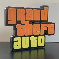 3D GTA Grand Theft Auto Gaming Logo Colour Plaque Decorative Shelf Desk Man Cave Gift
