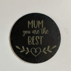 Best Mom Mum Mother Engraved Slate Mat 4 Coasters Mothers Day Birthday Gifts 4