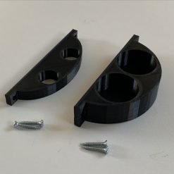 Twin Dual Snooker / Pool Cue Wall Mount Holder / Stand Holds 2 Cues in BLACK