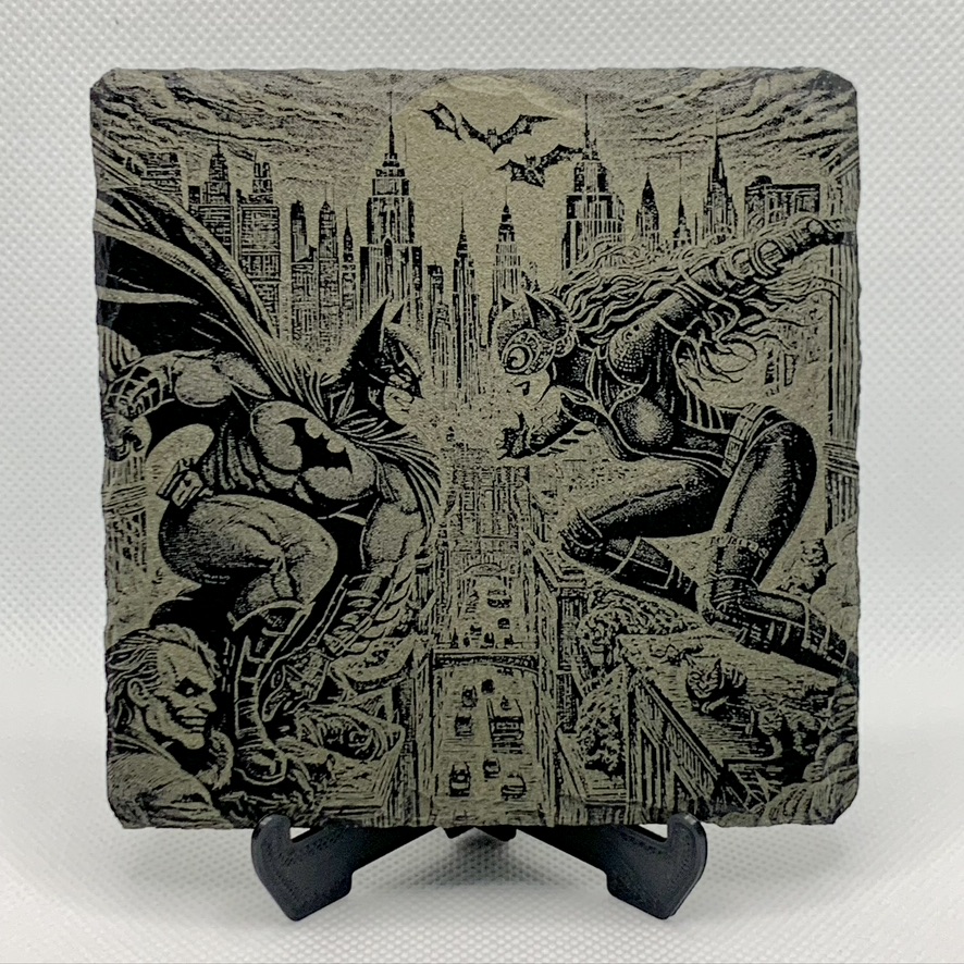 Unique Super Heroes Batman Slate Mat Engraved 4 Coasters & Stand Man Cave Gifts Unique Super Heroes Batman Slate Mat Engraved 4 Coasters & Stand Man Cave Gifts