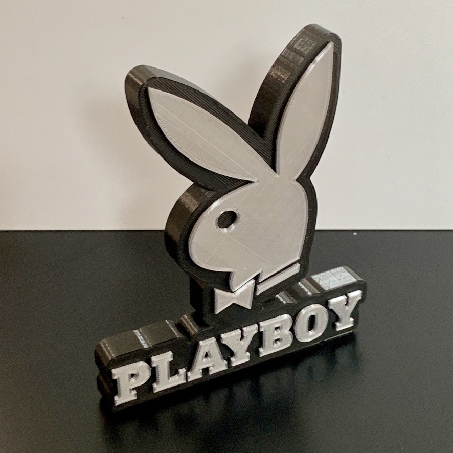 3D Playboy Bunny Emblem Logo Plaque Pink Ideal Autistic Autism ADHD Sensory Gift Silver 3D Playboy Bunny Emblem Logo Plaque Pink Ideal Autistic Autism ADHD Sensory Gift Silver