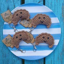 1 x Crochet Happy Cornish Pasty Pal Keyring Handmade Gifts