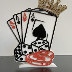 Playing Cards Aces Dice Poker Chips Gambling Style plaque Ideal game trophy award entertainment Gift