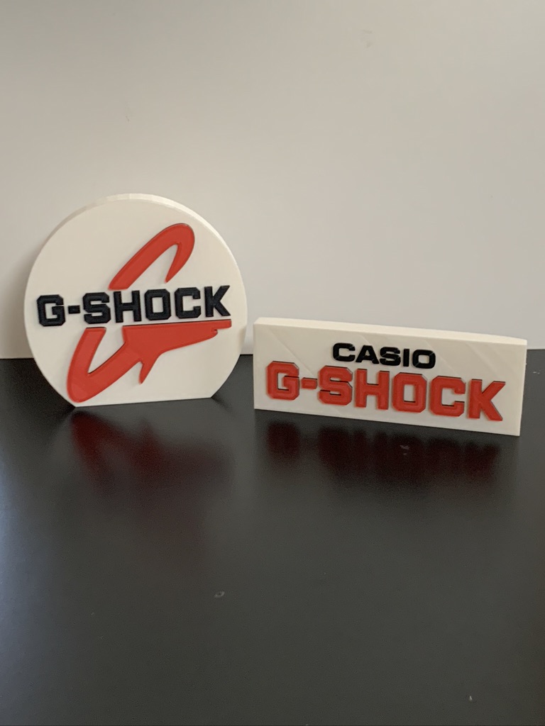 Casio G-Shock Style Logo Gift Decorative Desk Shelf Standing Plaque 3d Printed Casio G-Shock Style Logo Gift Decorative Desk Shelf Standing Plaque 3d Printed