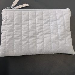 Blue Quilted Zip Pouch 1