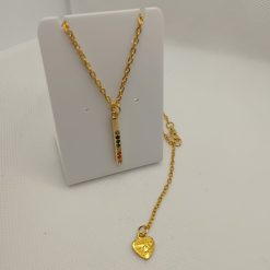 Gold plated and crystal bar necklace 3 Gold plated and crystal bar necklace 3
