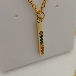 Gold plated and crystal bar necklace 4 Gold plated and crystal bar necklace 4