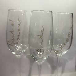 Wedding party champagne glasses