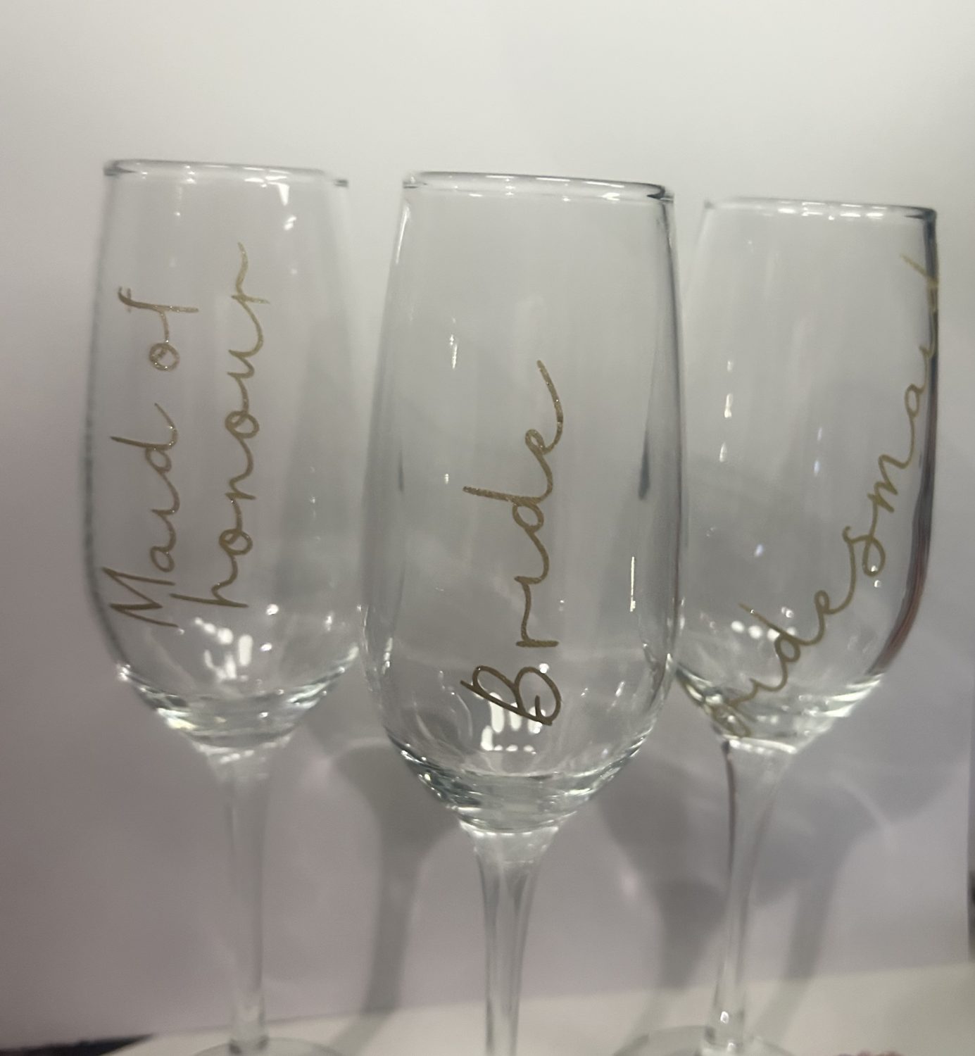 Wedding party champagne glasses Wedding party champagne glasses