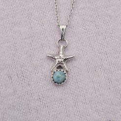 PENDANT ONLY - Larimar Starfish Sterling Silver Pendant
