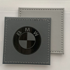 Set 4 BMW Custom Engraved Leatherette Drink Mats /Coasters In Grey 1