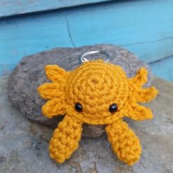 Crochet Yellow Crab Keyring Bag Buddy Sealife Ooak Handmade Sea Animals Gifts Accessories 5