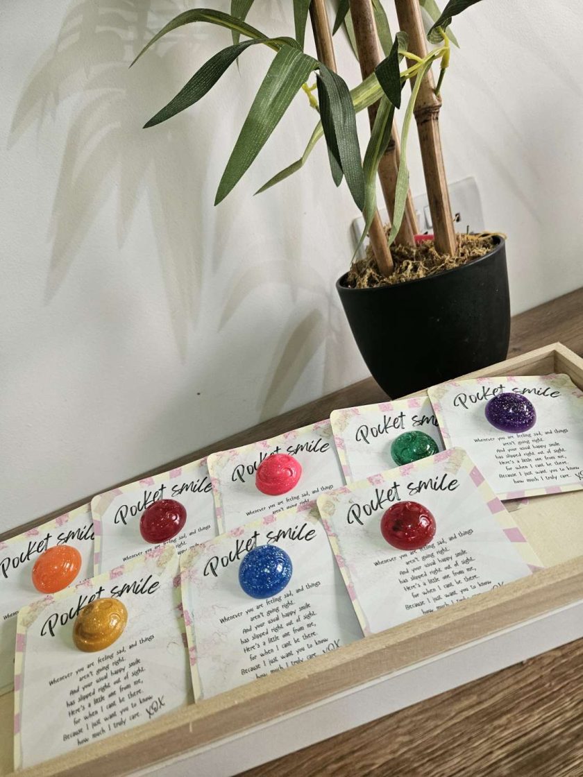 Wellbeing, positivity, support 'POCKET GHOUL/ SMILE' badge- Wellbeing, positivity, support 'POCKET GHOUL/ SMILE' badge-