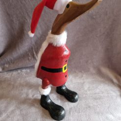 Hand Decorated Wooden Santa Duck