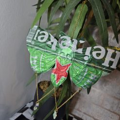 🦇 Recycled MOTH suncatcher🦇 GREEN beer can 3