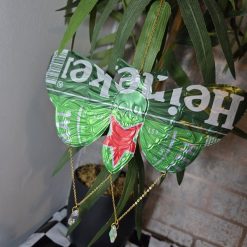 🦇 Recycled MOTH suncatcher🦇 GREEN beer can 4