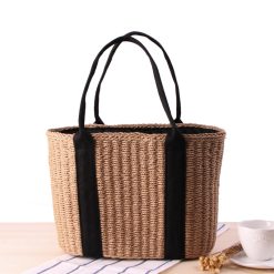Handwoven large Straw tote bag