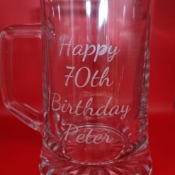 🍺 Handmade Engraved Glass Tankard – Personalised & Unique