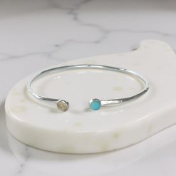 Silver Gemstone Cuff