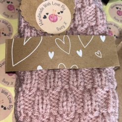 Hand knitted hand warmers