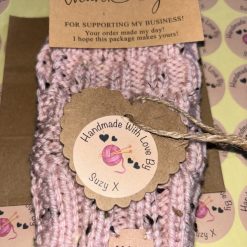 Hand knitted hand warmers