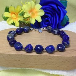 Handmade Lapis Lazuli Gemstone Nugget Bracelet