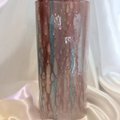 Blue, Pink and Silver vase 1