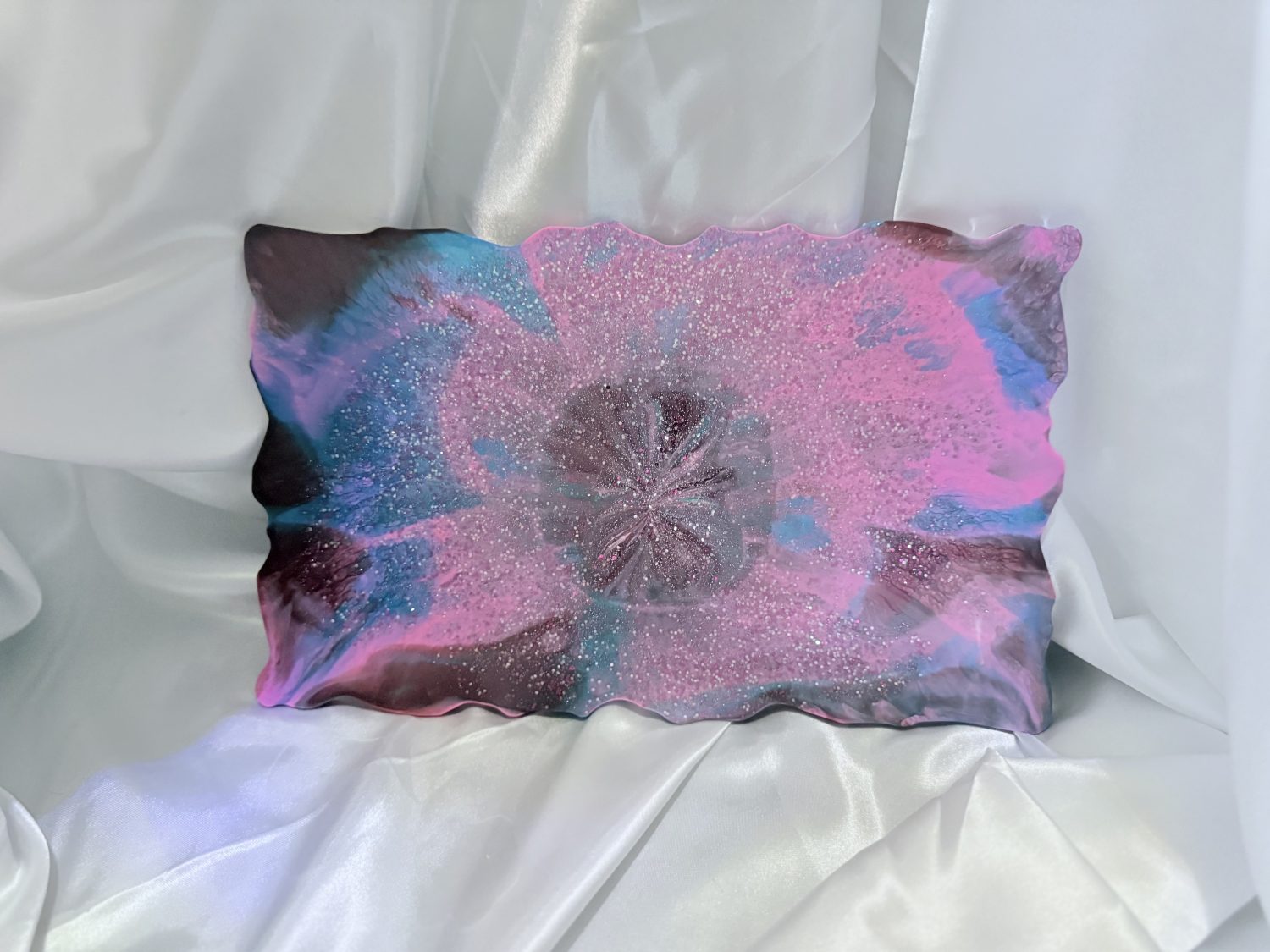 Pink, Teal and Mouve Tray Pink, Teal and Mouve Tray