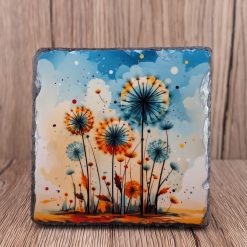 Dandelion Square Slate Coasters 1 Dandelion Square Slate Coasters 1