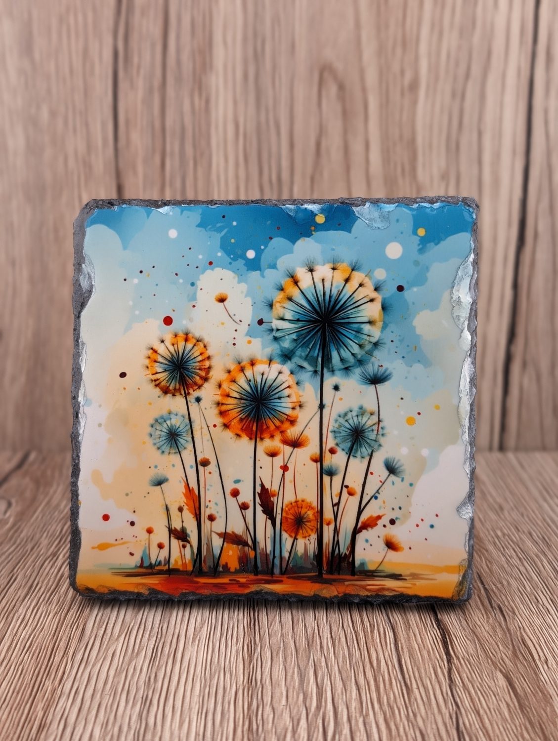 Dandelion Square Slate Coasters Dandelion Square Slate Coasters