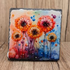 Dandelion Square Slate Coasters