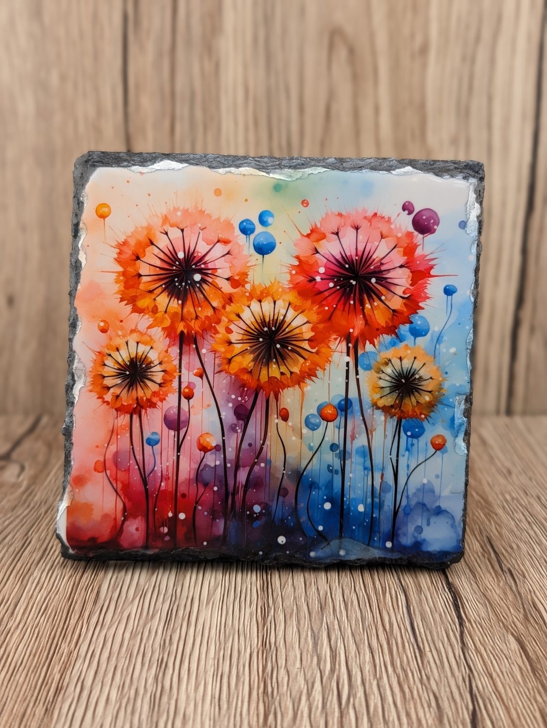 Dandelion Square Slate Coasters Dandelion Square Slate Coasters