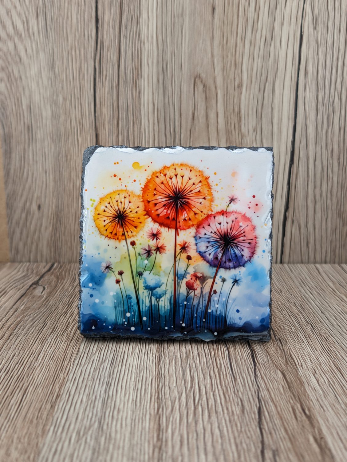 Dandelion Square Slate Coasters Dandelion Square Slate Coasters