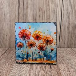 Dandelion Square Slate Coasters 2 Dandelion Square Slate Coasters 2