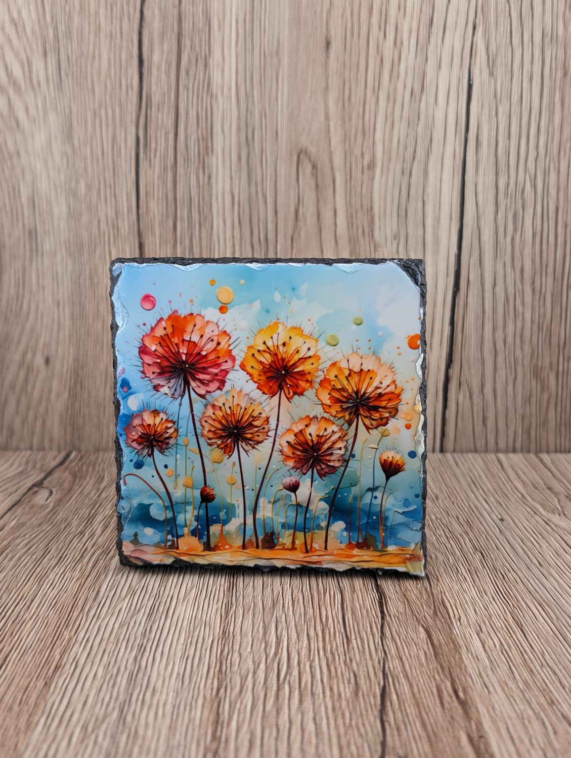 Dandelion Square Slate Coasters Dandelion Square Slate Coasters