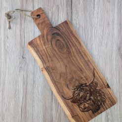 Medium Acacia Server Board - Highland Cow