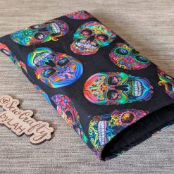 Padded book sleeve - sugar skulls